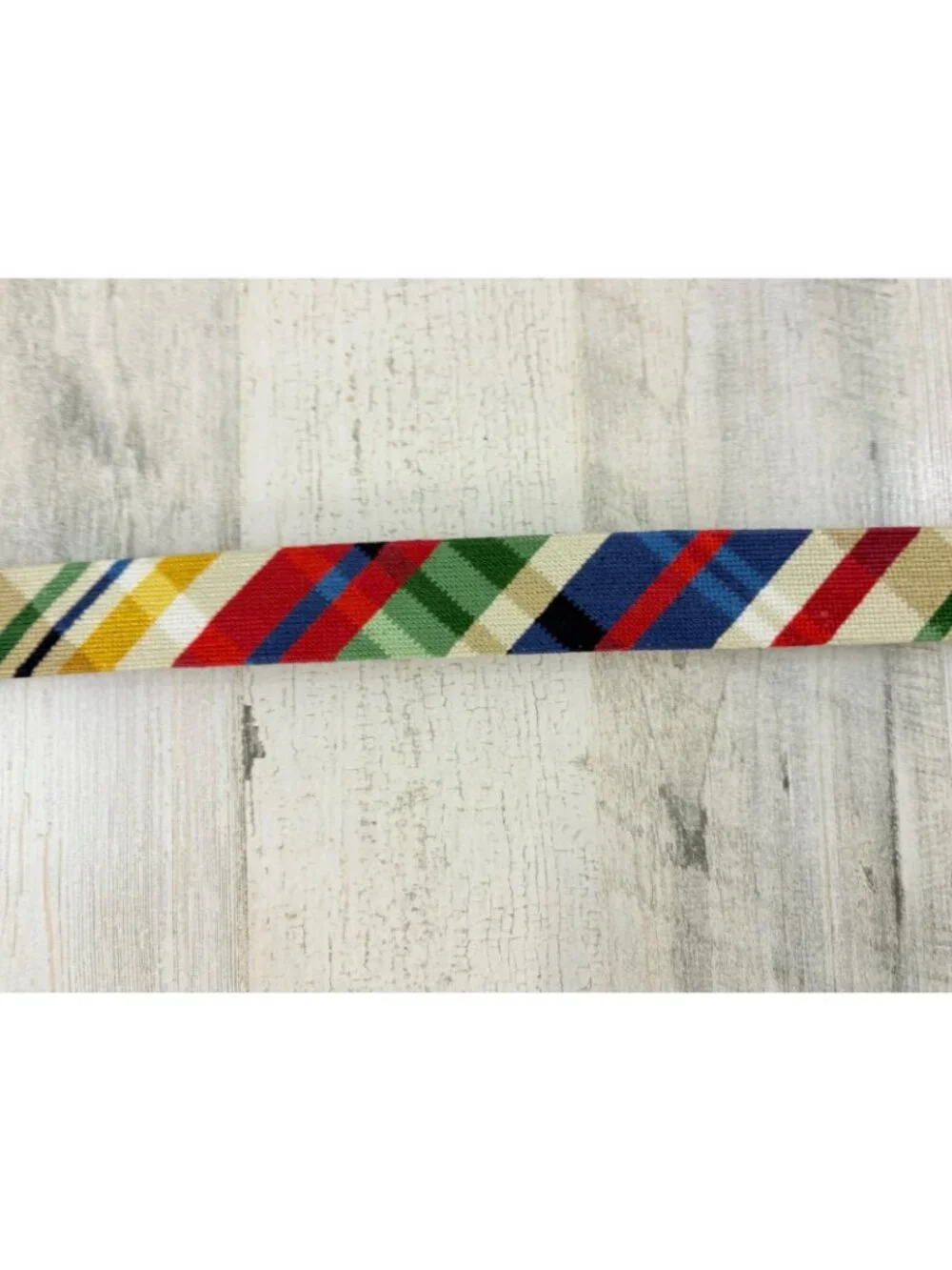 Smathers & Branson Summer Madras Needlepoint Belt Sz 46 Plaid
